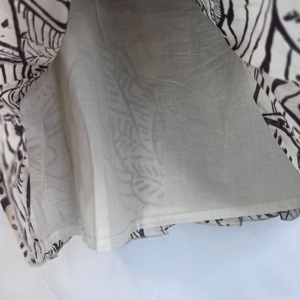 Casual Corner Aline Pleated Skirt 100% Cotton Lined Abstract Boho Size 10 Soft - Picture 6 of 10
